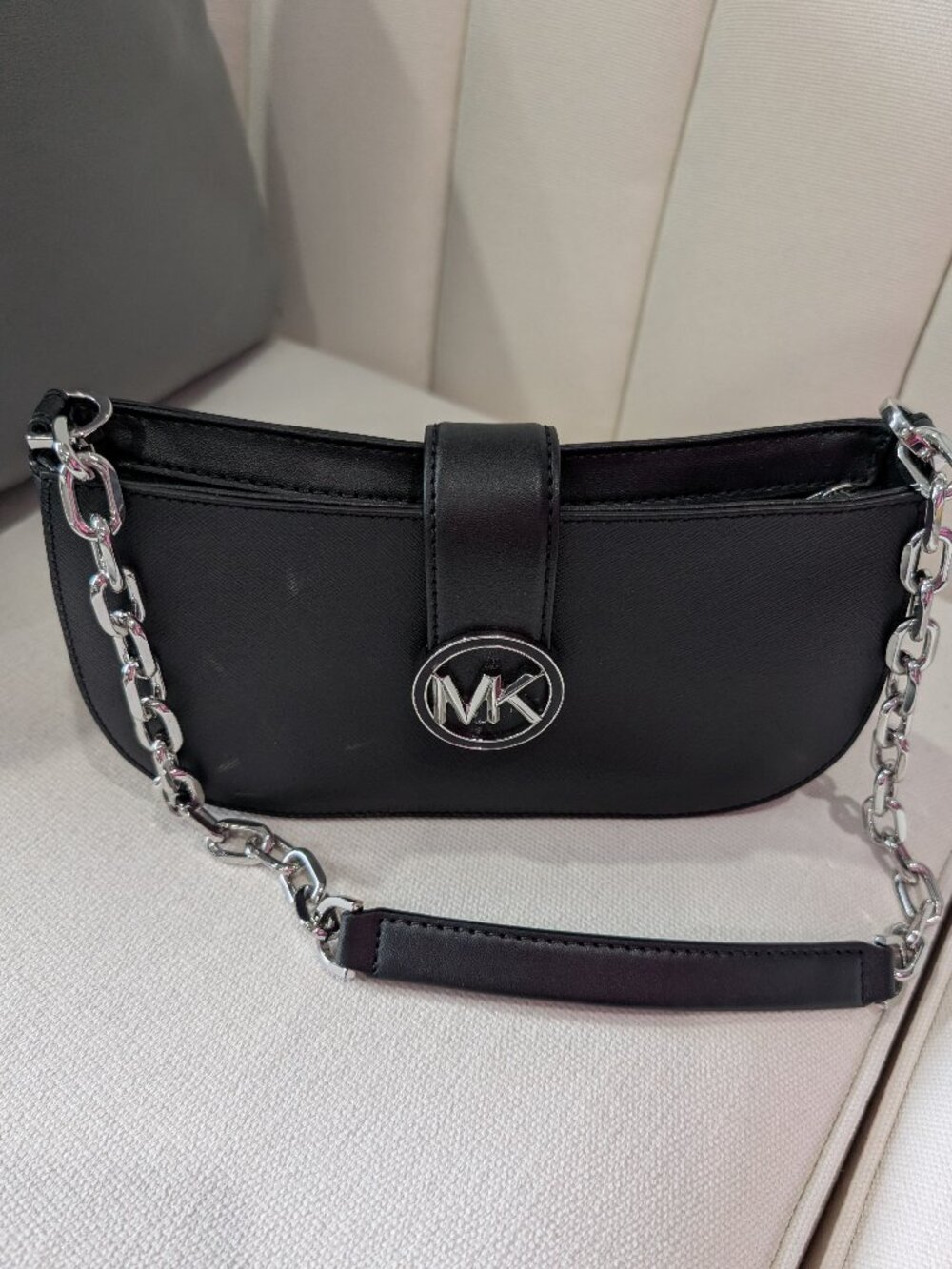 Michael Kors purse shoulder bag pouchette black new
